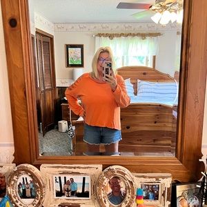 Jaded Gypsy L-XL orange open arm sweatshirt